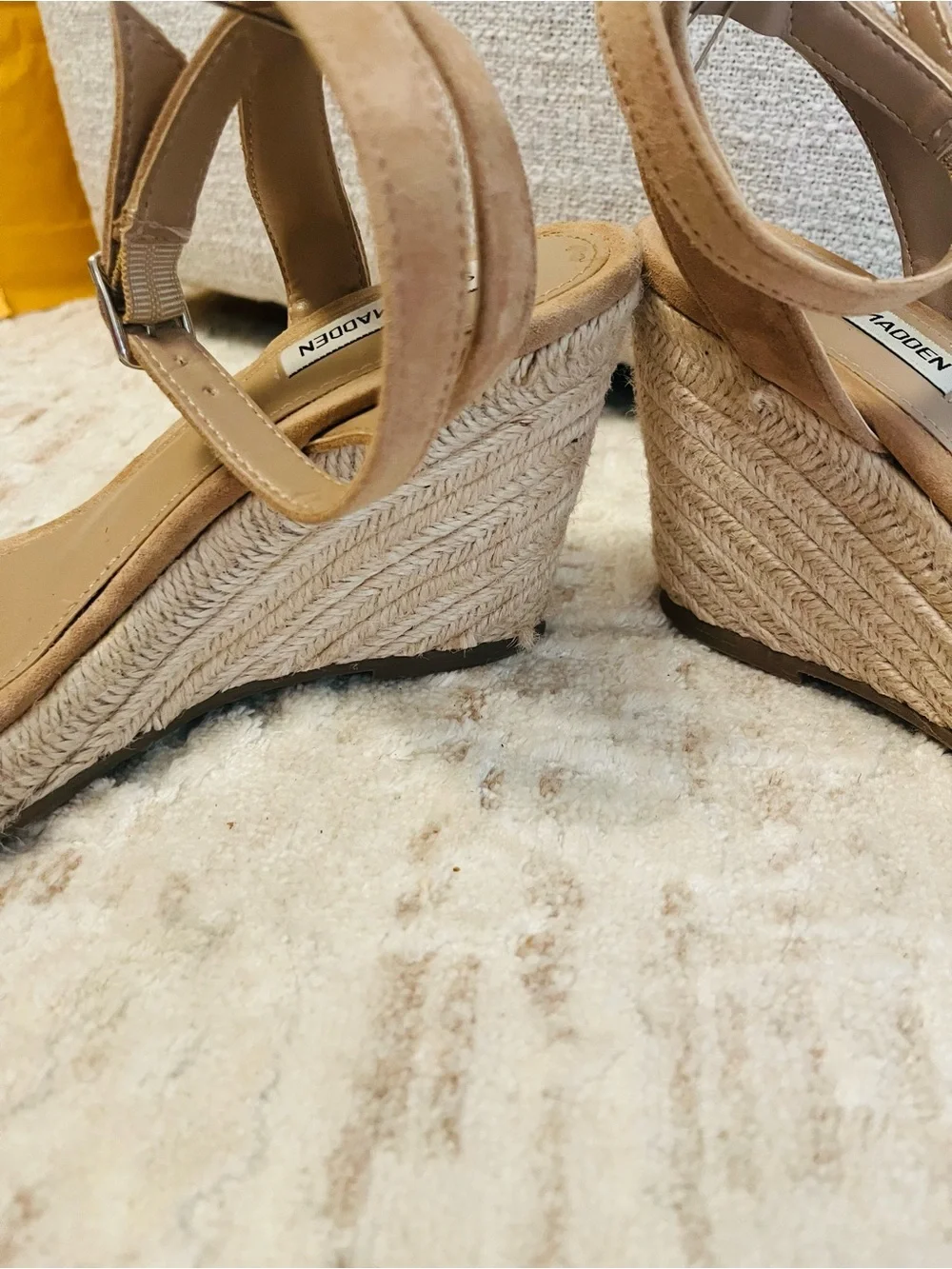Steve Madden GREAT PRICE!! Tan Espadrille Wedge Sandals with Ankle Strap
